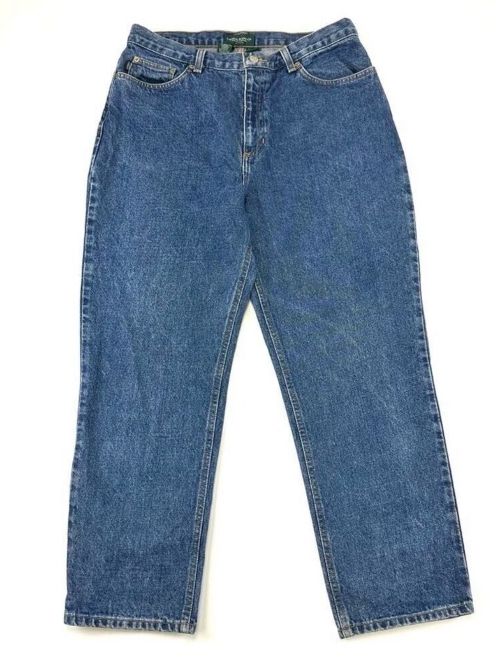 Ralph Lauren womens jeans Size 14Petite all cotton straight leg Curvy Girl Denim
